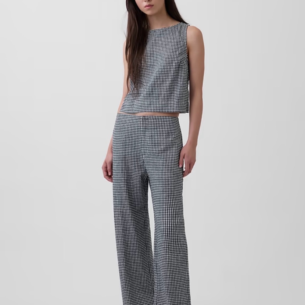GAP Linen-Blend Relaxed Straight Ankle Pants sz 8